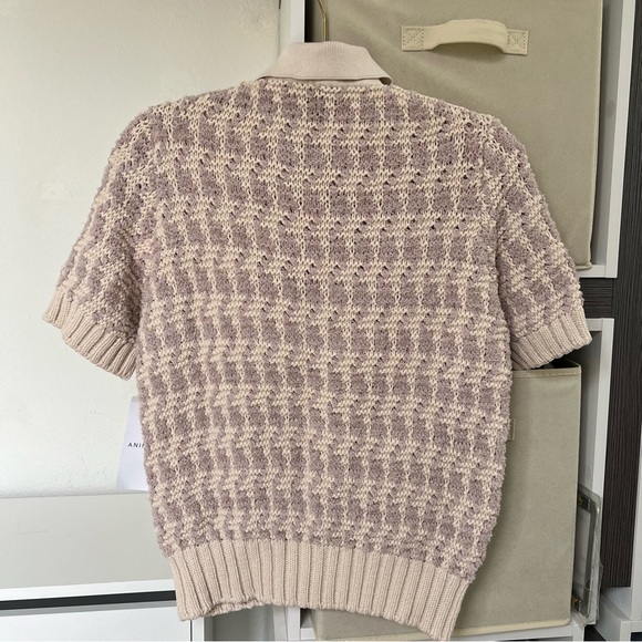 NWT Anine Bing Tommy Cardigan Sweater in Lavender and Cream - Picture 4 of 10